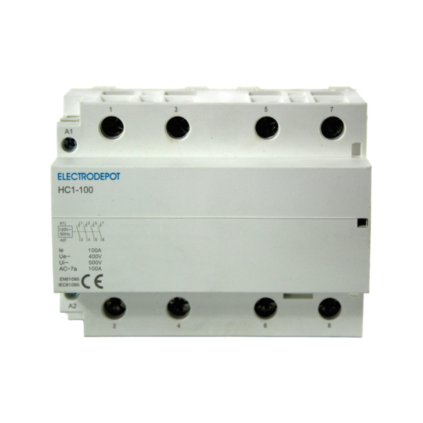 ElectroDepot Contactor-100 Amp. 4Pole NORMALLY Closed Lighting Contactor 120VAC