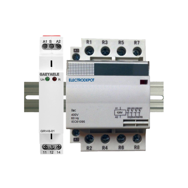 ElectroDepot Contactor 4 Pole NO 63A 120VAC w/ Mechanically Held Latching Control