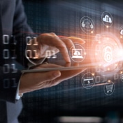 Businessman using tablet